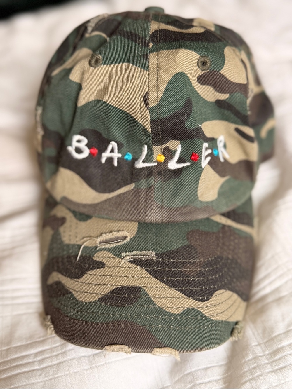 Baller Camouflage Baseball Cap - Olive Camo